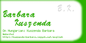 barbara kuszenda business card